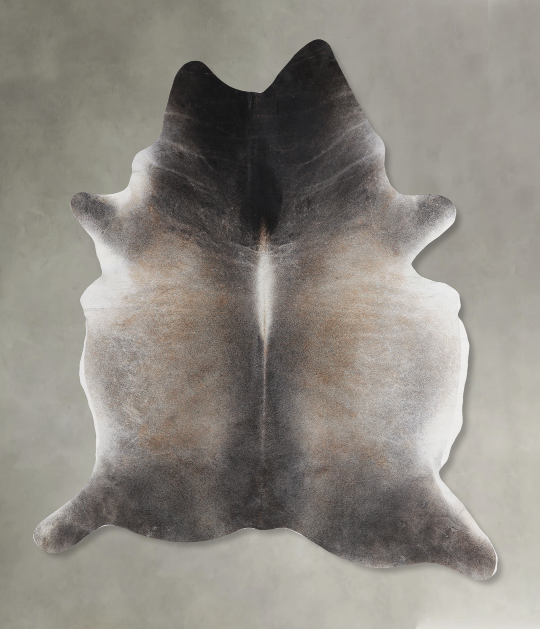 Grey with Beige X-Large Brazilian Cowhide Rug 6'8"H x 6'0"W #A13182 by