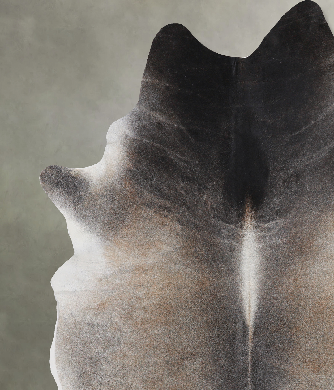 Grey with Beige X-Large Brazilian Cowhide Rug 6'8"H x 6'0"W #A13182 by