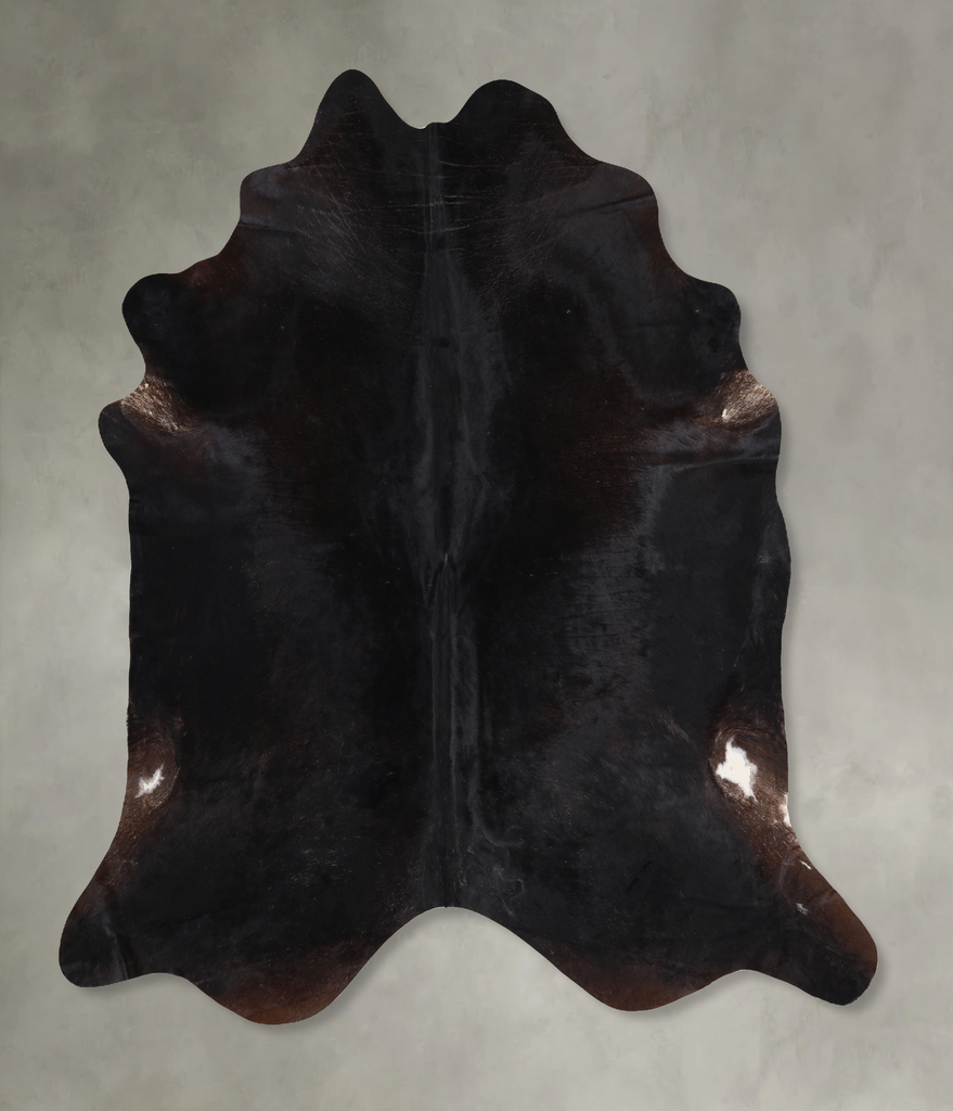 Solid Black XX-Large Brazilian Cowhide Rug 7'7"H x 7'10"W #A13222 by Hudson Hides