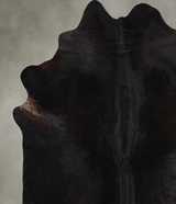 Solid Black XX-Large Brazilian Cowhide Rug 7'7"H x 7'10"W #A13222 by Hudson Hides