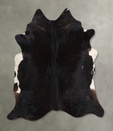 Solid Black XX-Large Brazilian Cowhide Rug 7'8"H x 7'0"W #A13231 by Hudson Hides