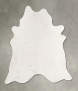 Solid White XX-Large Brazilian Cowhide Rug 7'2"H x 7'1"W #A13241 by Hudson Hides