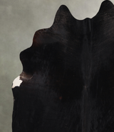 Solid Black XX-Large Brazilian Cowhide Rug 7'10"H x 7'4"W #A13247 by Hudson Hides