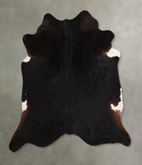 Solid Black XX-Large Brazilian Cowhide Rug 6'8"H x 7'10"W #A13256 by Hudson Hides