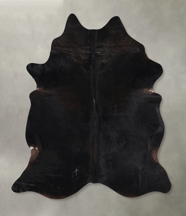 Solid Black XX-Large Brazilian Cowhide Rug 7'4"H x 6'10"W #A13260 by Hudson Hides