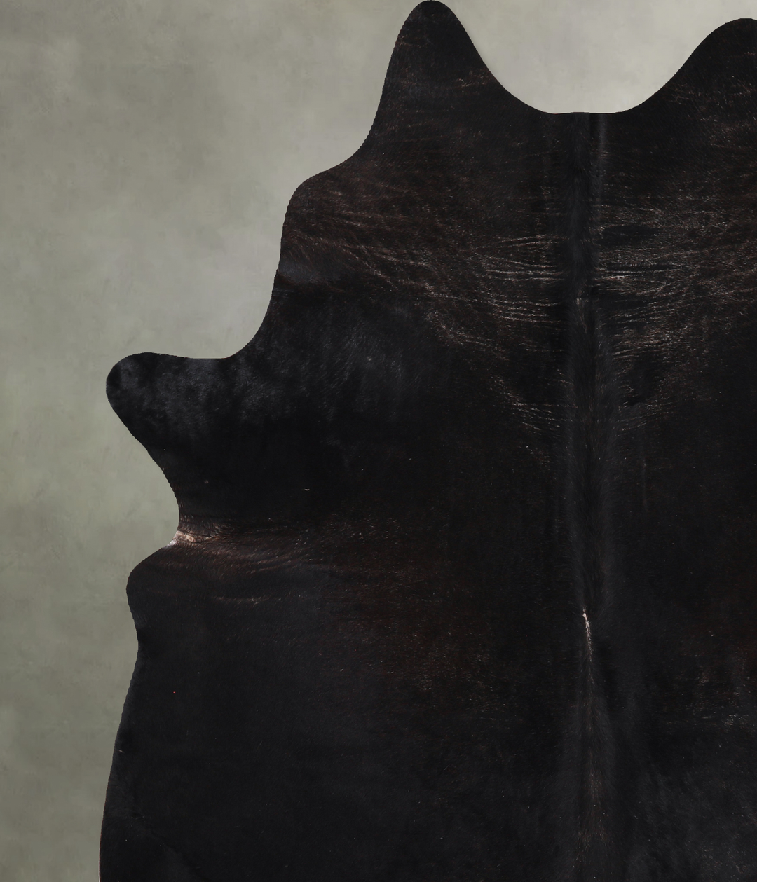 Solid Black XX-Large Brazilian Cowhide Rug 7'4"H x 6'10"W #A13260 by H
