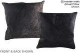 Solid Black 20"x20" Brazilian Cowhide Pillow #A14571 by Hudson Hides