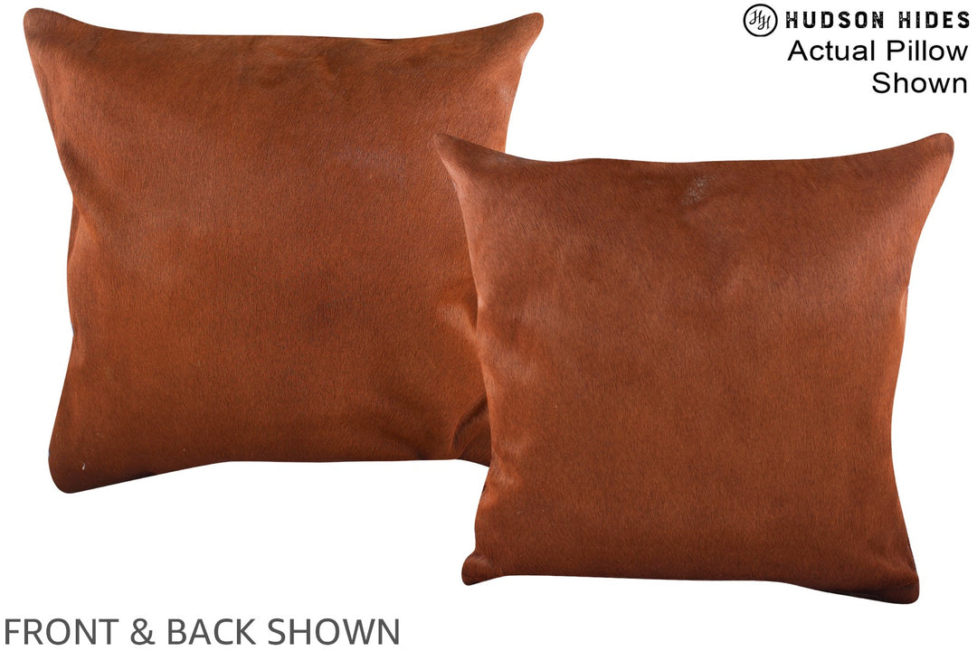 Solid Brown 20"x20" Brazilian Cowhide Pillow #A14572 by Hudson Hides