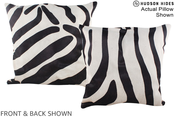 Zebra 20"x20" Brazilian Cowhide Pillow #A14575 by Hudson Hides