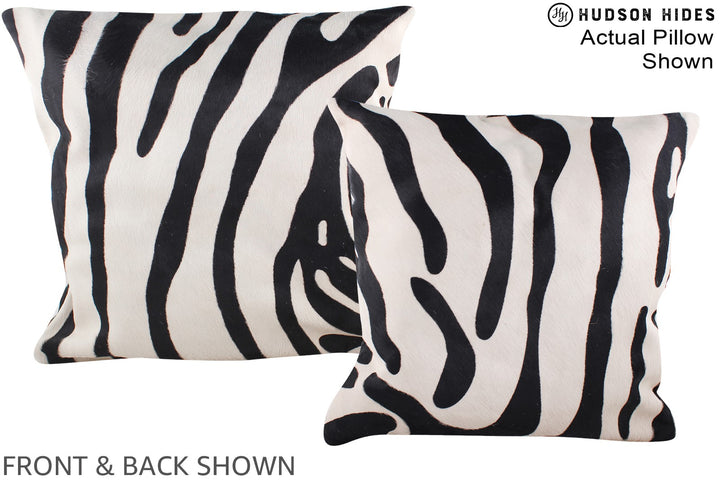 Zebra 20"x20" Brazilian Cowhide Pillow #A14592 by Hudson Hides