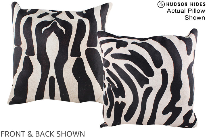 Zebra 20"x20" Brazilian Cowhide Pillow #A14593 by Hudson Hides