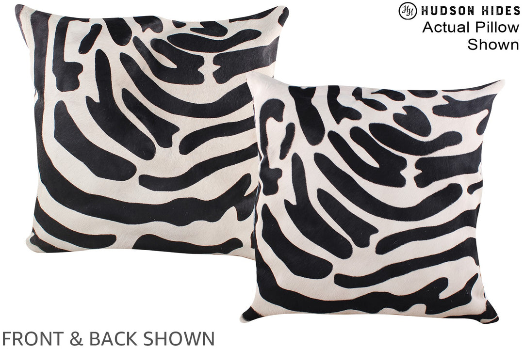 Zebra 20"x20" Brazilian Cowhide Pillow #A14594 by Hudson Hides