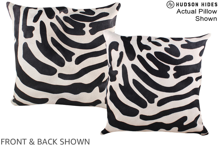 Zebra 20"x20" Brazilian Cowhide Pillow #A14594 by Hudson Hides