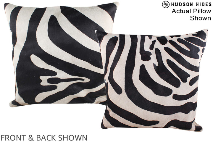 Zebra 20"x20" Brazilian Cowhide Pillow #A14595 by Hudson Hides