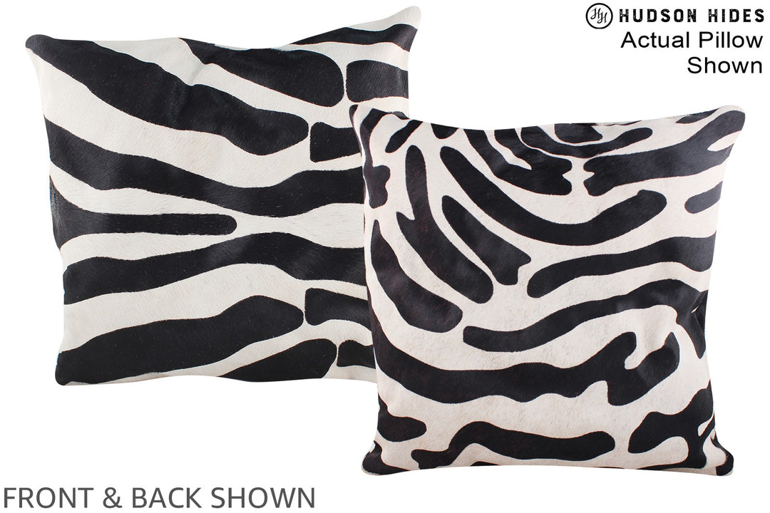 Zebra 20"x20" Brazilian Cowhide Pillow #A14596 by Hudson Hides