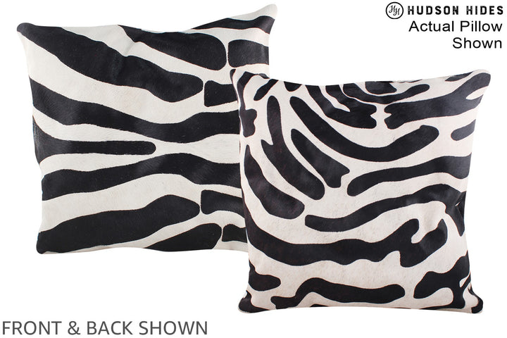 Zebra 20"x20" Brazilian Cowhide Pillow #A14596 by Hudson Hides
