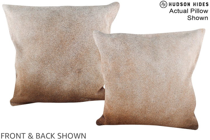 Grey with Beige 20"x20" Brazilian Cowhide Pillow #A14598 by Hudson Hides