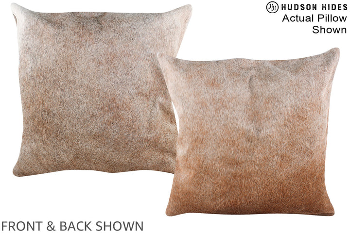 Grey with Beige 20"x20" Brazilian Cowhide Pillow #A14600 by Hudson Hides