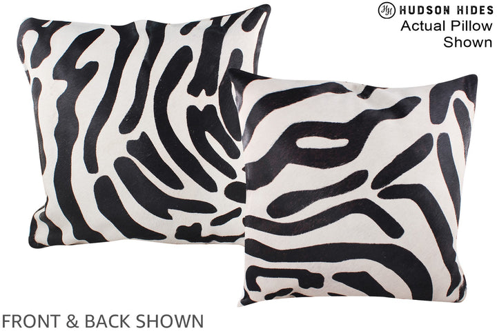 Zebra 20"x20" Brazilian Cowhide Pillow #A14601 by Hudson Hides