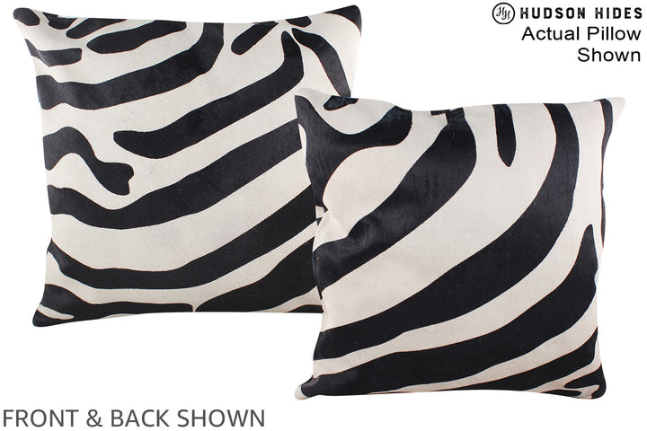 Zebra 20"x20" Brazilian Cowhide Pillow #A14602 by Hudson Hides