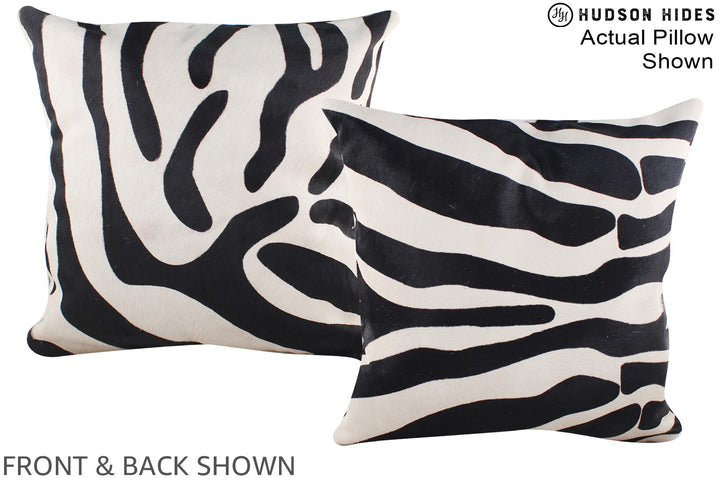 Zebra 20"x20" Brazilian Cowhide Pillow #A14603 by Hudson Hides