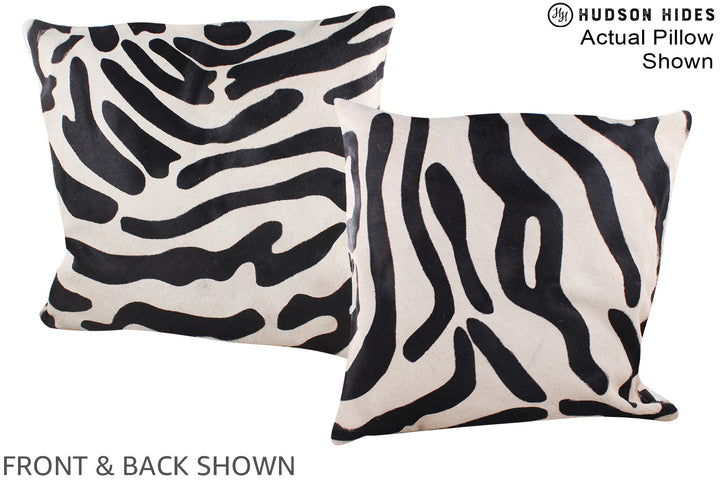 Zebra 20"x20" Brazilian Cowhide Pillow #A14605 by Hudson Hides