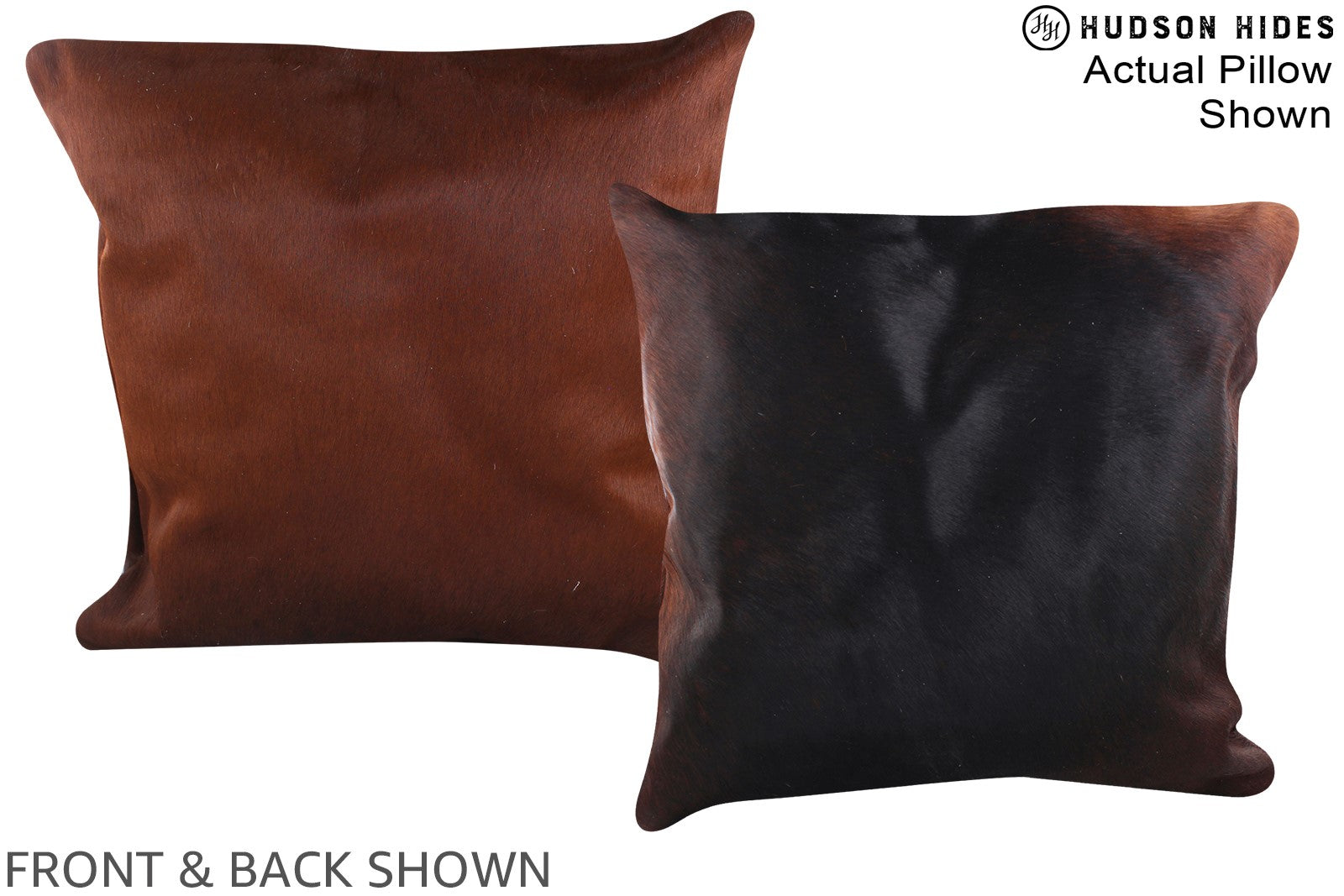 Brown with Red Cowhide Pillow #A14612