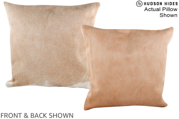 Beige 20"x20" Brazilian Cowhide Pillow #A14615 by Hudson Hides