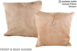 Beige 20"x20" Brazilian Cowhide Pillow #A14617 by Hudson Hides