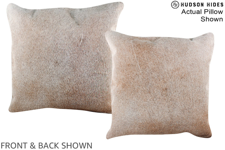 Grey with Beige 20"x20" Brazilian Cowhide Pillow #A14622 by Hudson Hides