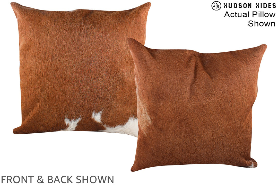 Solid Brown 20"x20" Brazilian Cowhide Pillow #A14624 by Hudson Hides