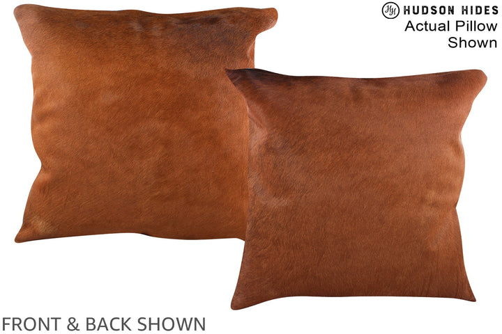 Solid Brown 20"x20" Brazilian Cowhide Pillow #A14638 by Hudson Hides