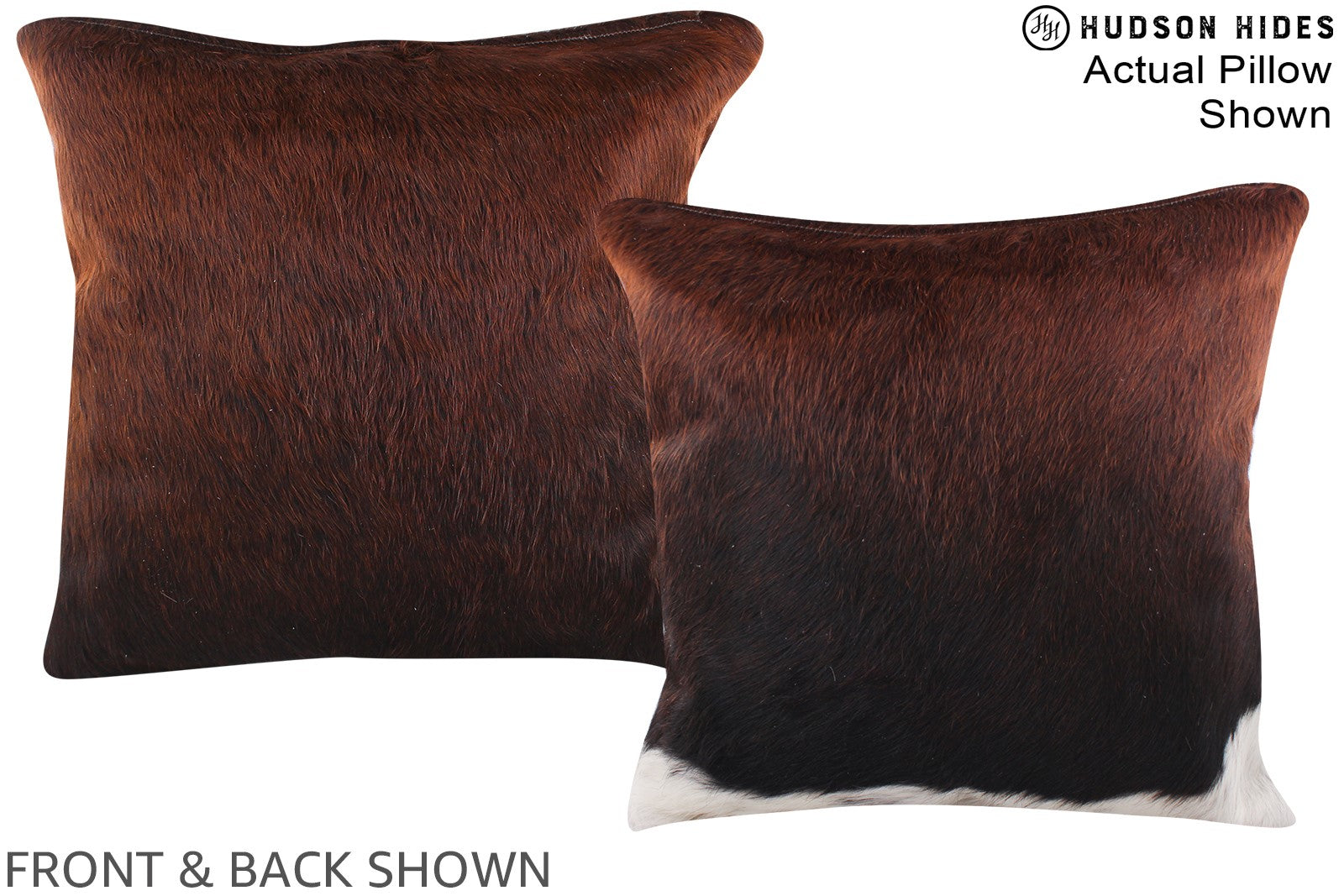 Brown with Red Cowhide Pillow #A14640