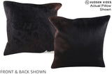 Solid Black 20"x20" Brazilian Cowhide Pillow #A14641 by Hudson Hides