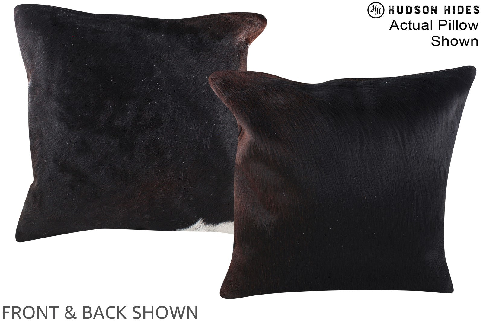Solid Black Cowhide Pillow #A14641