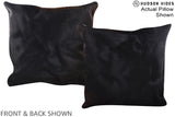 Solid Black 20"x20" Brazilian Cowhide Pillow #A14647 by Hudson Hides