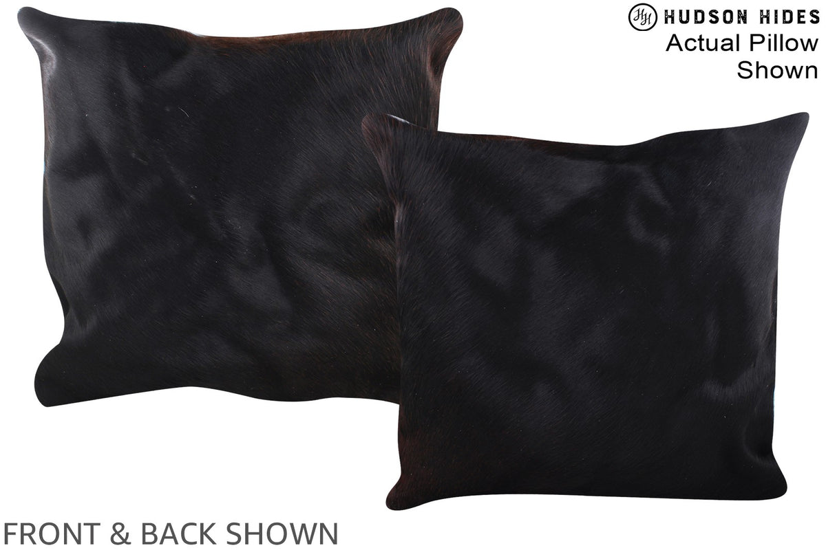 Solid Black Cowhide Pillow #A14647