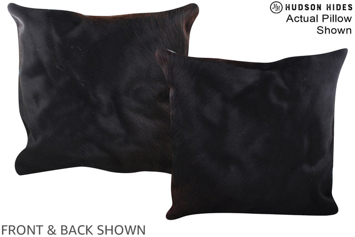 Solid Black 20"x20" Brazilian Cowhide Pillow #A14647 by Hudson Hides