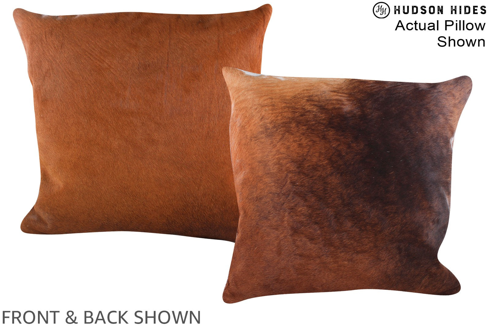 Solid Brown Cowhide Pillow #A14651