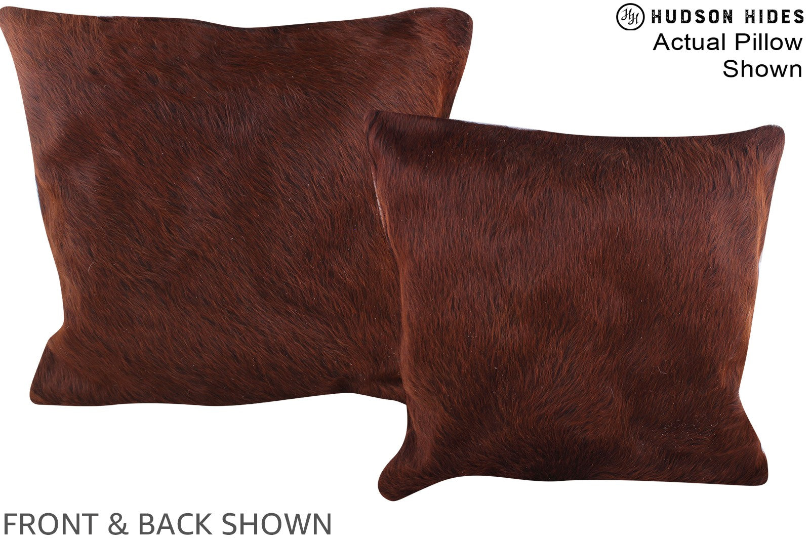 Brown with Red Cowhide Pillow #A14665
