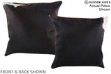 Solid Black 20"x20" Brazilian Cowhide Pillow #A14668 by Hudson Hides