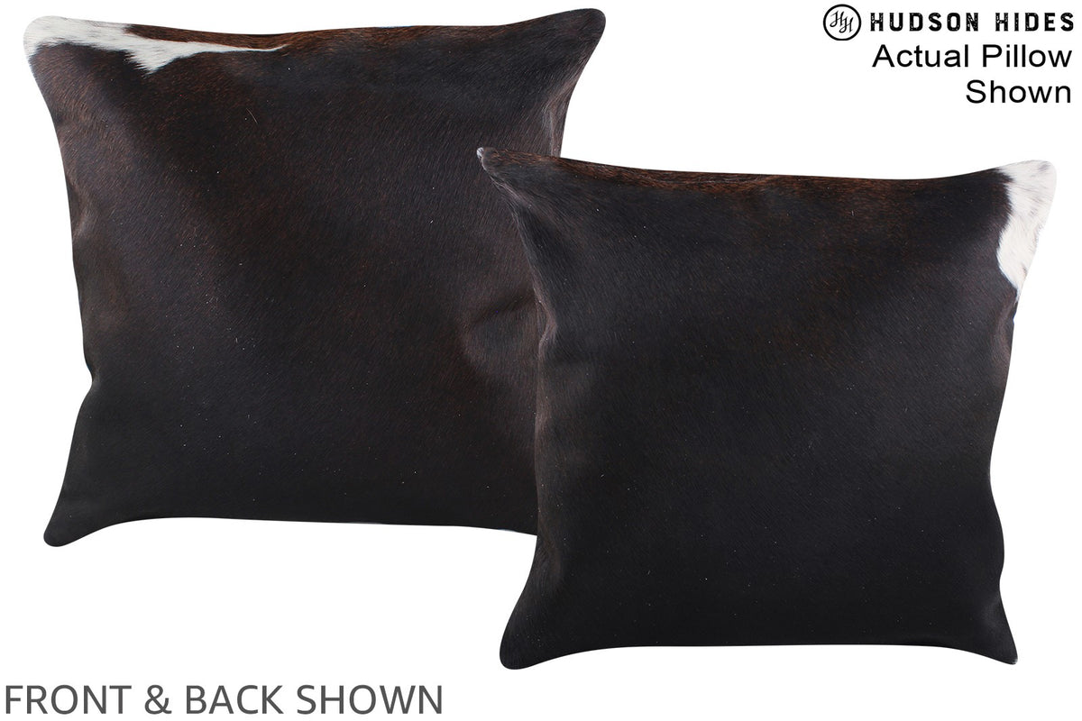 Solid Black Cowhide Pillow #A14668