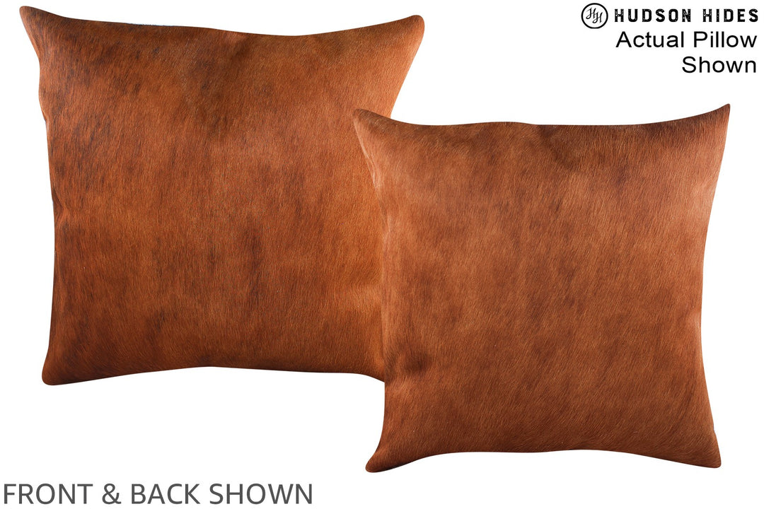 Solid Brown 20"x20" Brazilian Cowhide Pillow #A14669 by Hudson Hides
