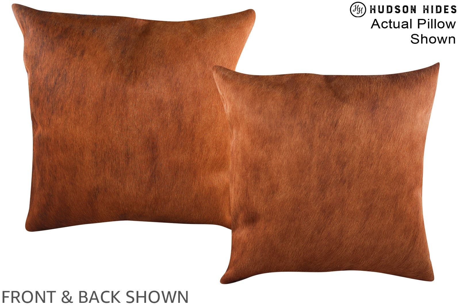 Solid Brown Cowhide Pillow #A14669