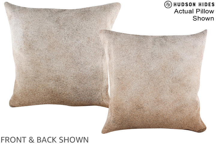 Grey with Beige 20"x20" Brazilian Cowhide Pillow #A14689 by Hudson Hides