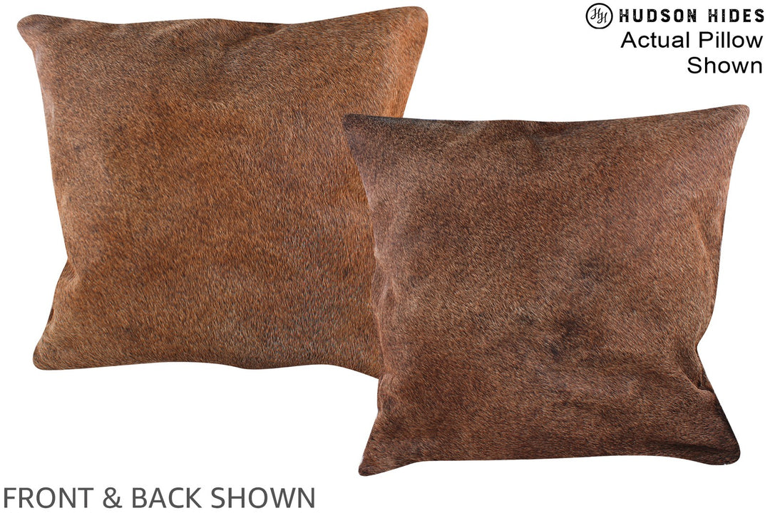 Grey with Beige 20"x20" Brazilian Cowhide Pillow #A14693 by Hudson Hid