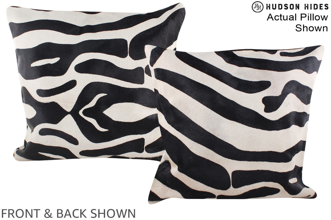 Zebra 20"x20" Brazilian Cowhide Pillow #A14695 by Hudson Hides