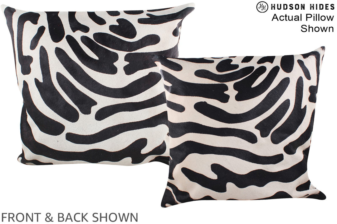 Zebra 20"x20" Brazilian Cowhide Pillow #A14697 by Hudson Hides