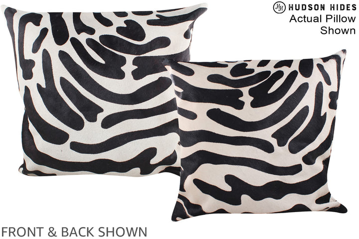 Zebra 20"x20" Brazilian Cowhide Pillow #A14697 by Hudson Hides