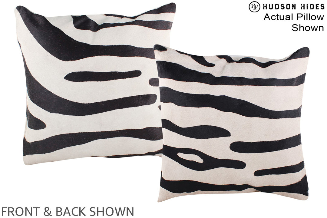 Zebra 20"x20" Brazilian Cowhide Pillow #A14698 by Hudson Hides